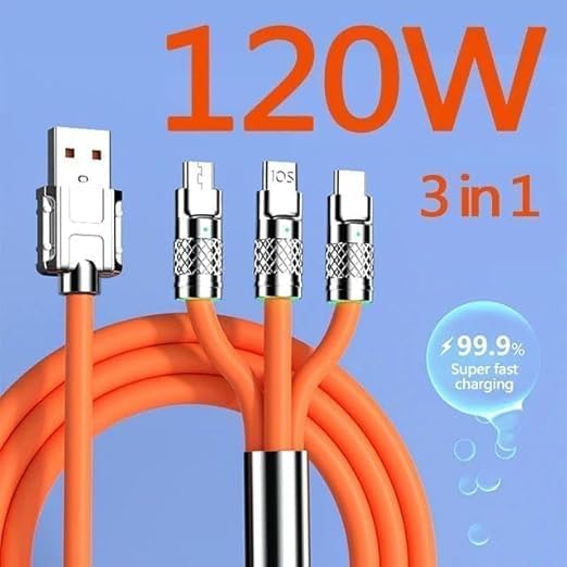 3 in 1 superfast charging zinc alloy Data Cable